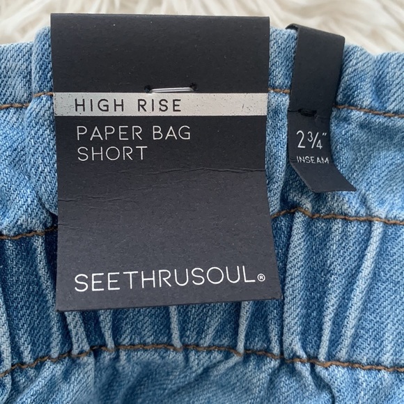 NWT STS Hayley high rise paper bag blue short sz 31 - Picture 8 of 11